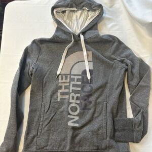 The North Face Womens Gray Graphic‎ Print Cotton Pullover Hoodie Size S